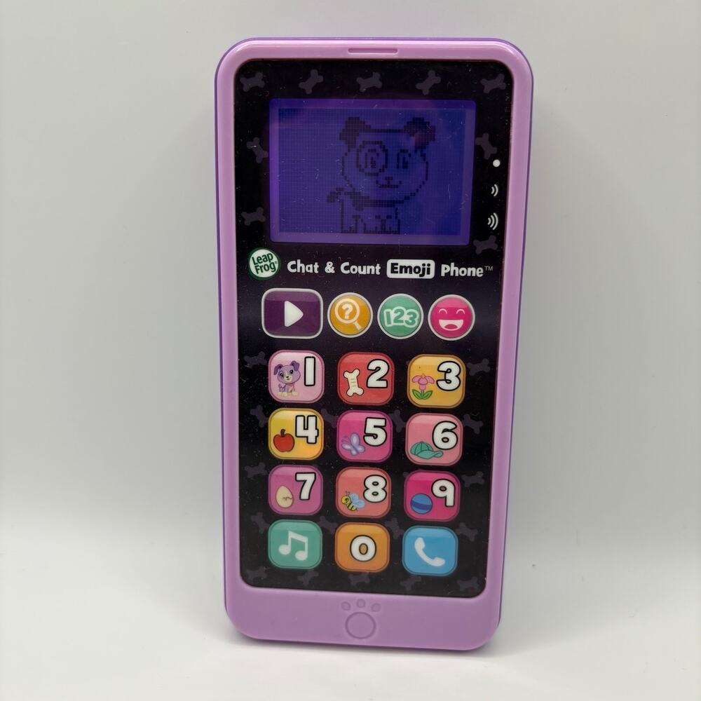 LeapFrog Chat & Count Emoji Phone Purple Toy Phone 2018 Learning Lights Sounds